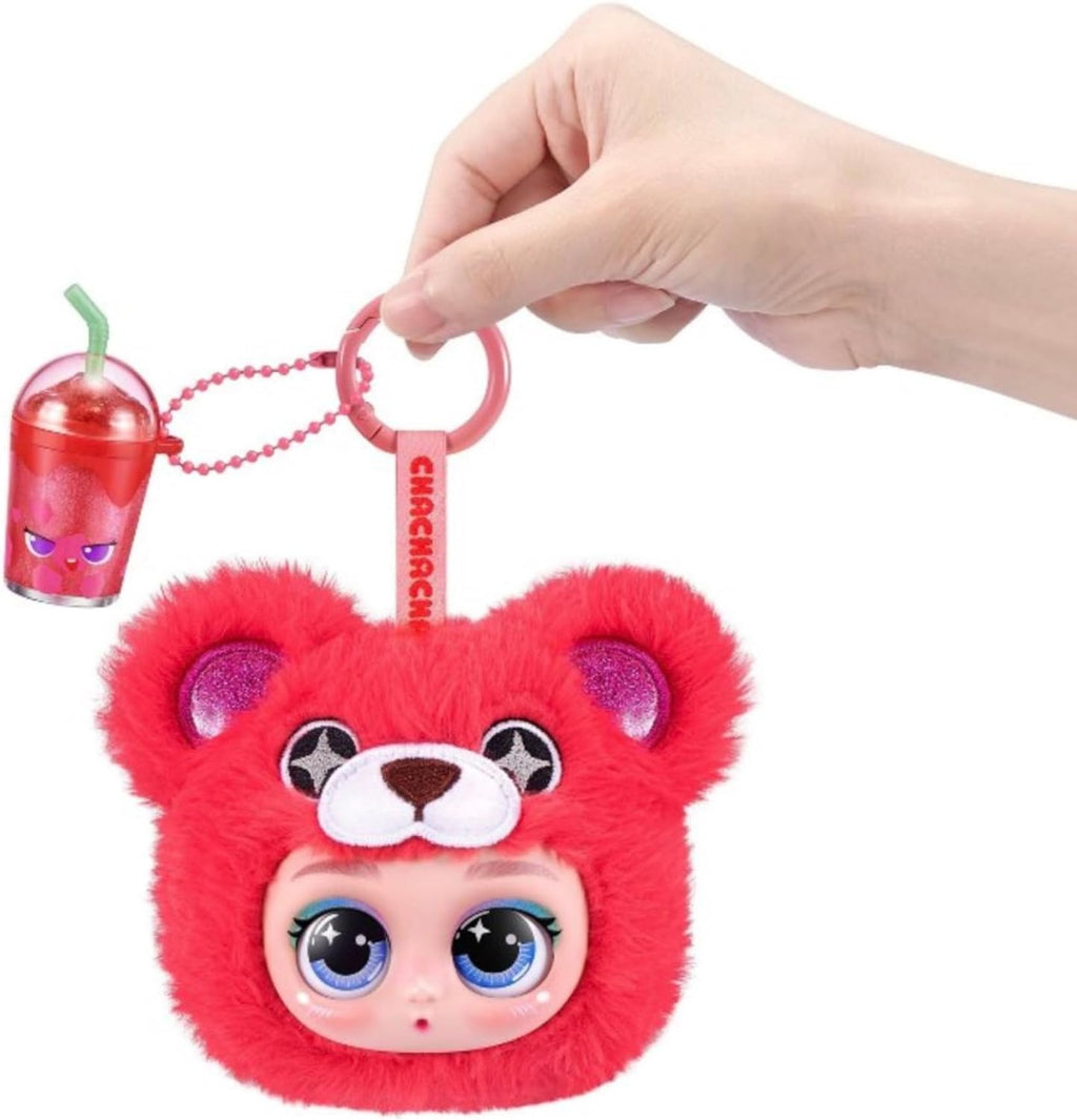 ZURU Cha Cha Cha Lipgloss Charms Blind Box, Plush Keychain with Lip Gloss, 8 Characters to Collect, Ages 3+