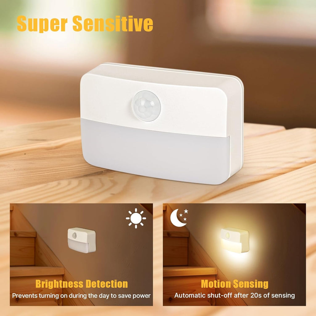 Motion Sensor LED Stair Lights – Battery Operated 8-Pack