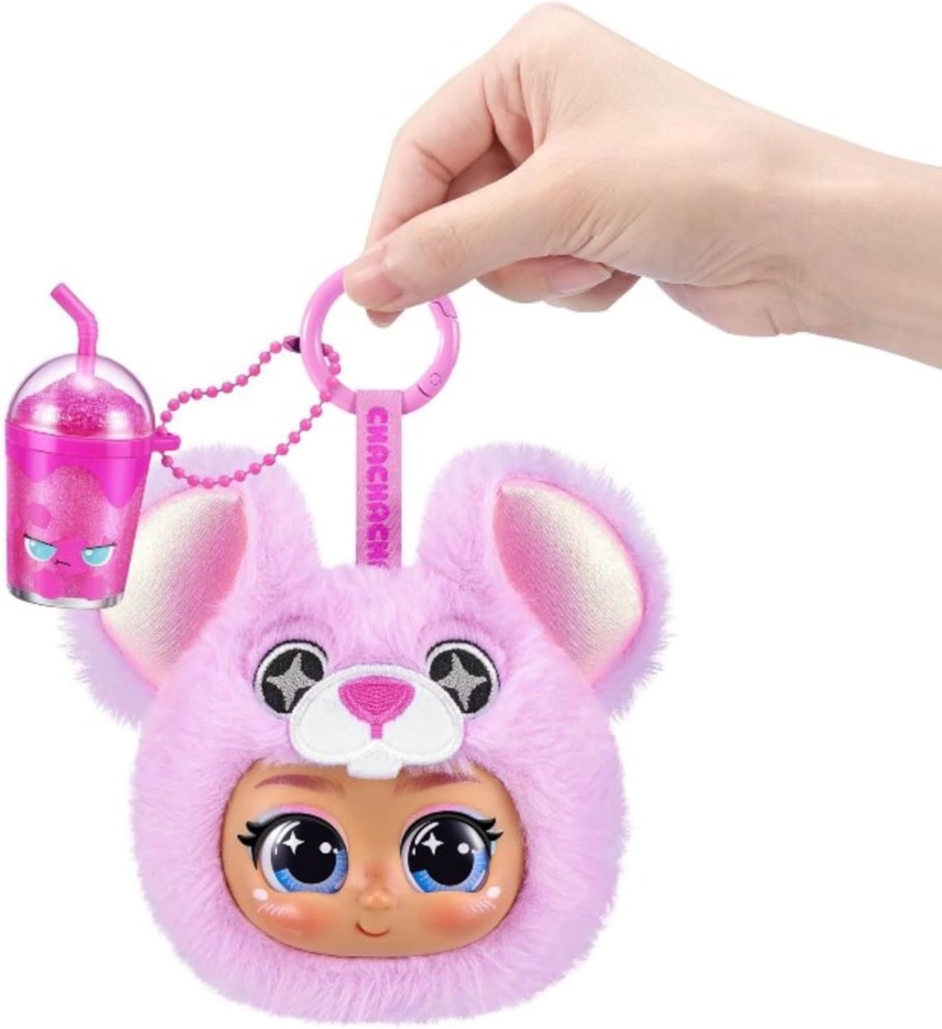 ZURU Cha Cha Cha Lipgloss Charms Blind Box, Plush Keychain with Lip Gloss, 8 Characters to Collect, Ages 3+