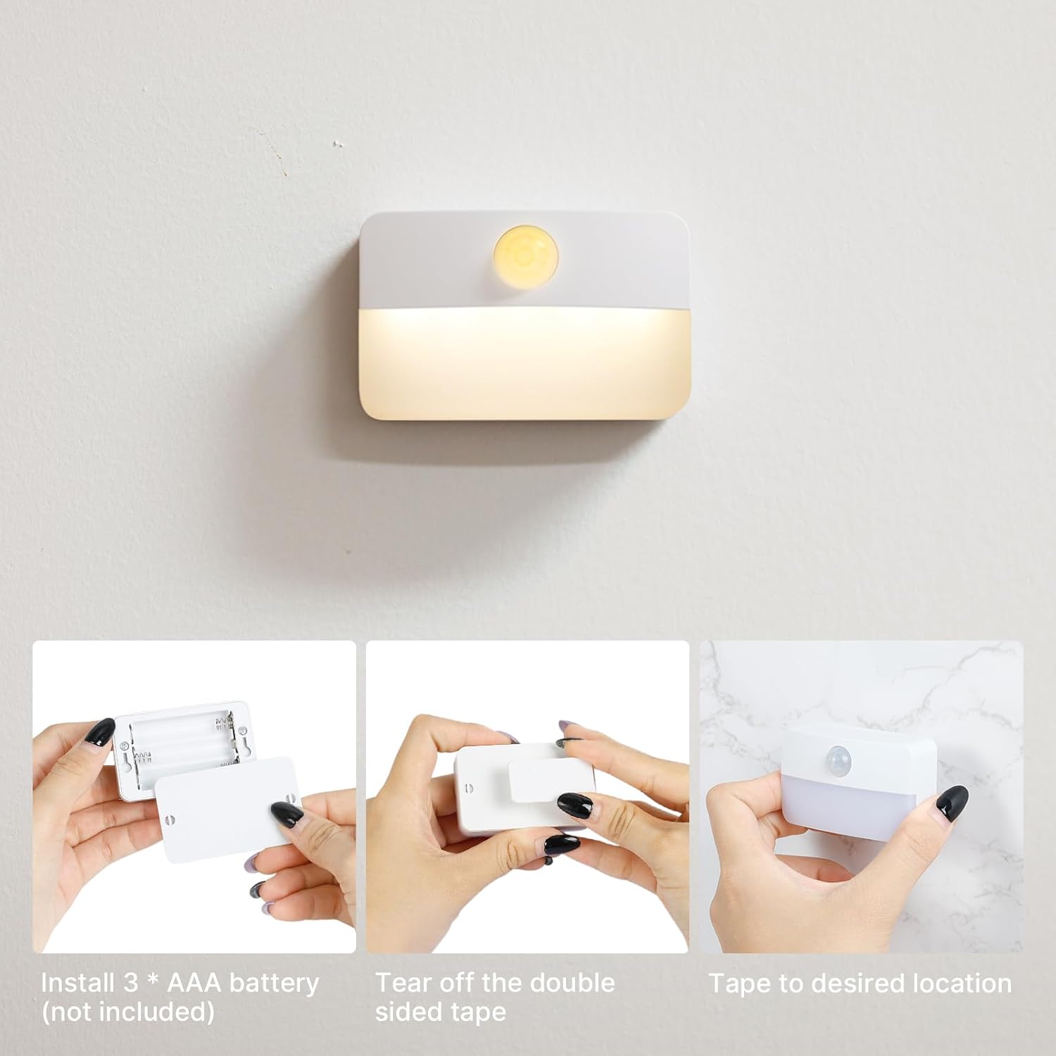 Motion Sensor LED Stair Lights – Battery Operated 8-Pack
