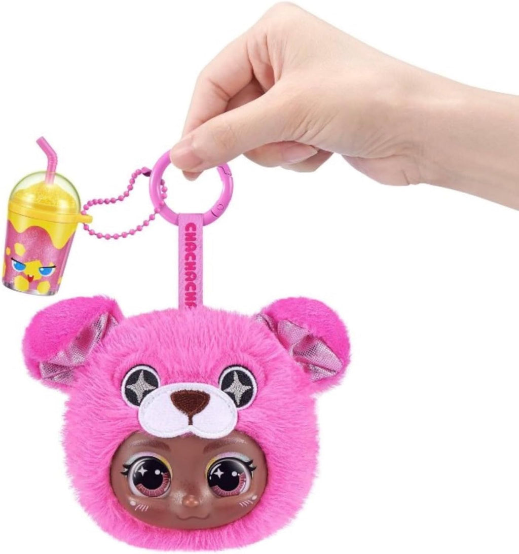 ZURU Cha Cha Cha Lipgloss Charms Blind Box, Plush Keychain with Lip Gloss, 8 Characters to Collect, Ages 3+