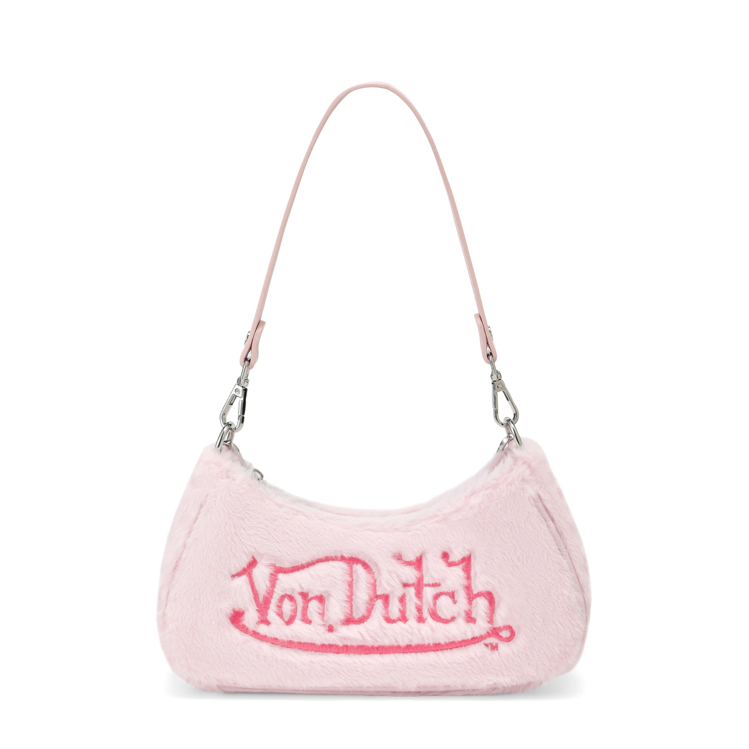 Von Dutch Purse Shoulder Bag, Women's Shoulder Handbags Logo Print and Gold or Silver Chain with Wrench Charm