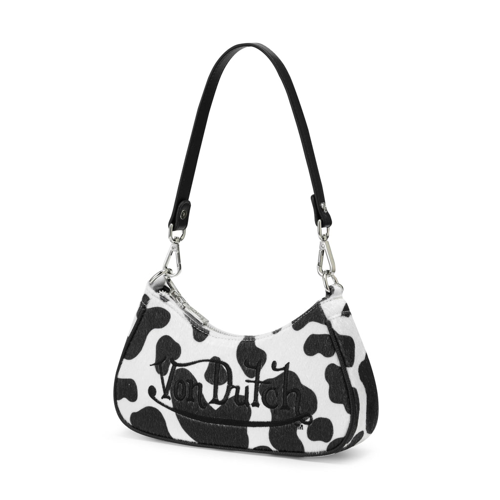 Von Dutch Purse Shoulder Bag, Women's Shoulder Handbags Logo Print and Gold or Silver Chain with Wrench Charm
