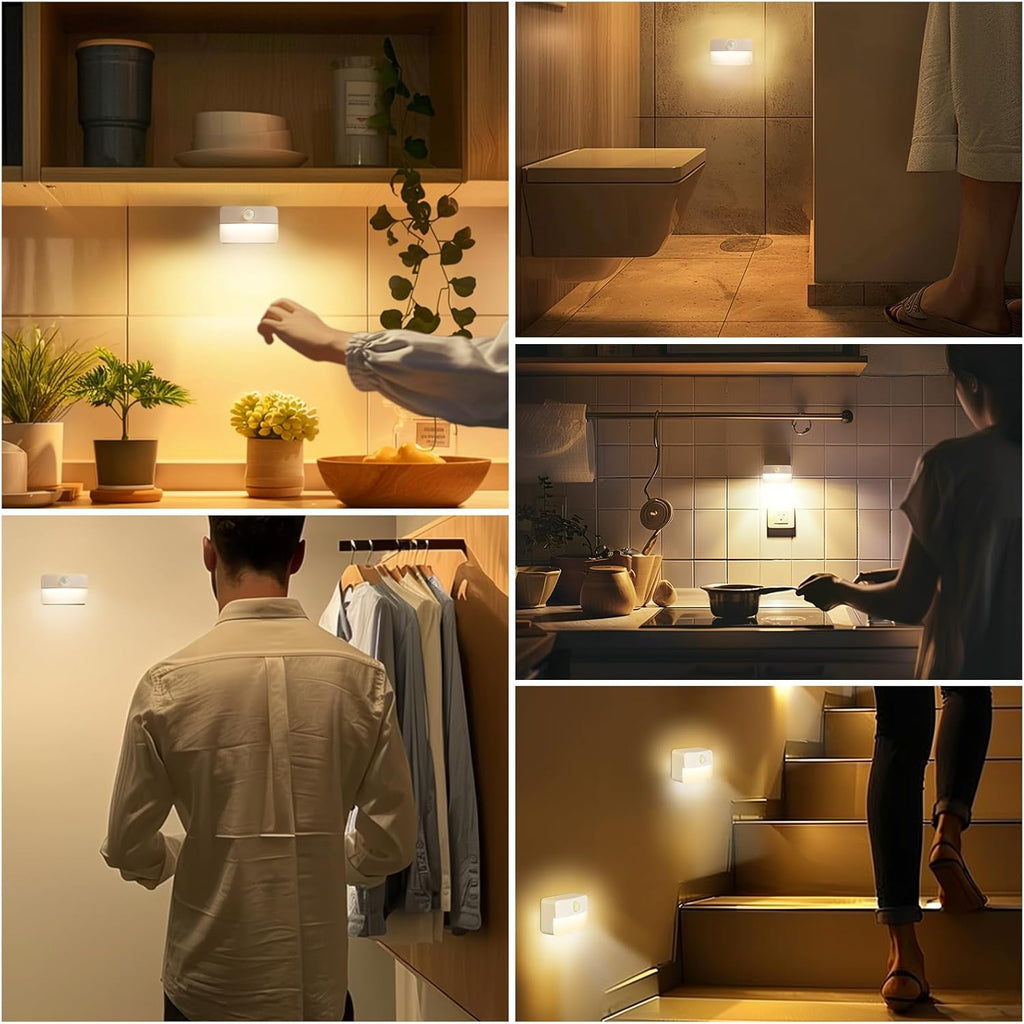Motion Sensor LED Stair Lights – Battery Operated 8-Pack