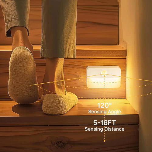 Motion Sensor LED Stair Lights – Battery Operated 8-Pack