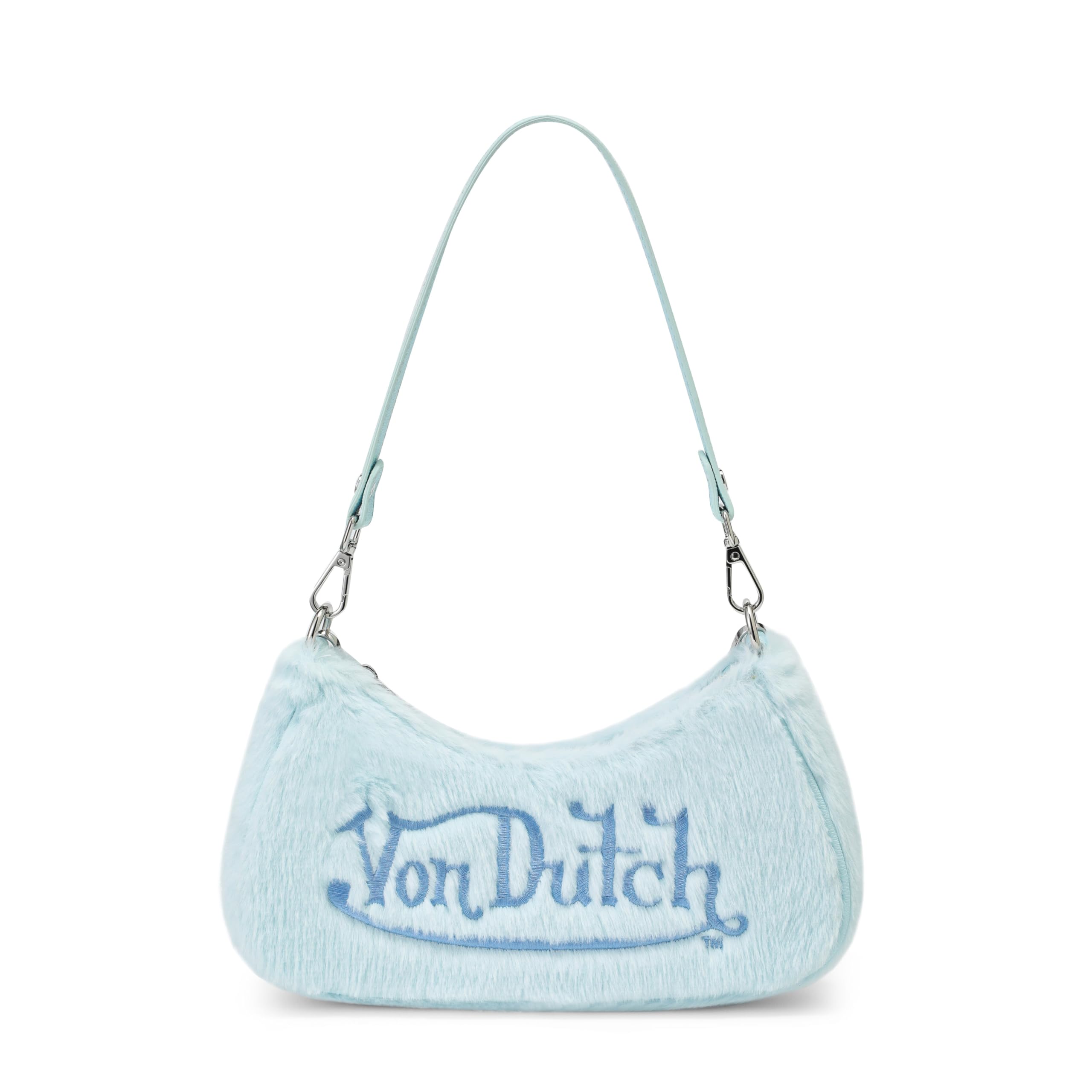 Von Dutch Purse Shoulder Bag, Women's Shoulder Handbags Logo Print and Gold or Silver Chain with Wrench Charm