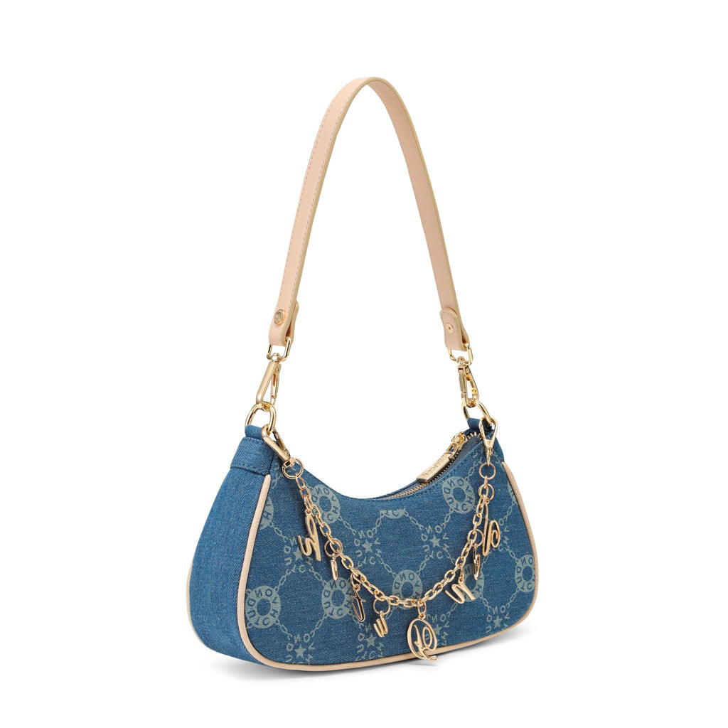 Von Dutch Purse Shoulder Bag, Women's Shoulder Handbags Logo Print and Gold or Silver Chain with Wrench Charm