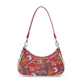 Von Dutch Purse Shoulder Bag, Women's Shoulder Handbags Logo Print and Gold or Silver Chain with Wrench Charm